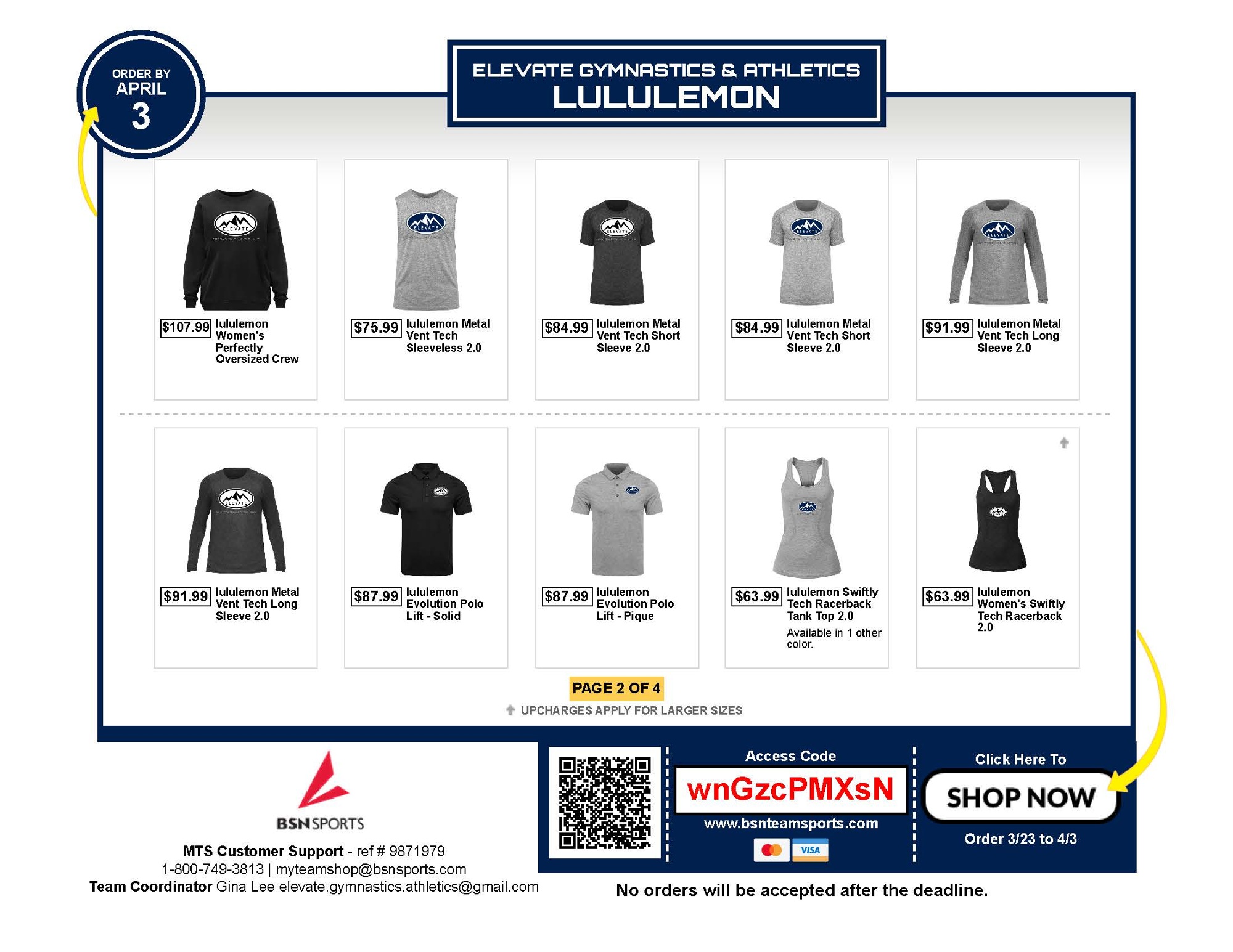 Elevate Apparel Lululemon Team Store